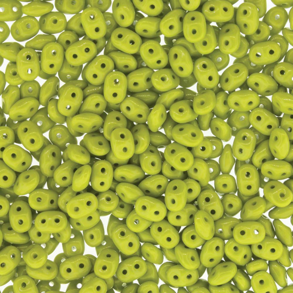 Opaque Green Superduo Beads