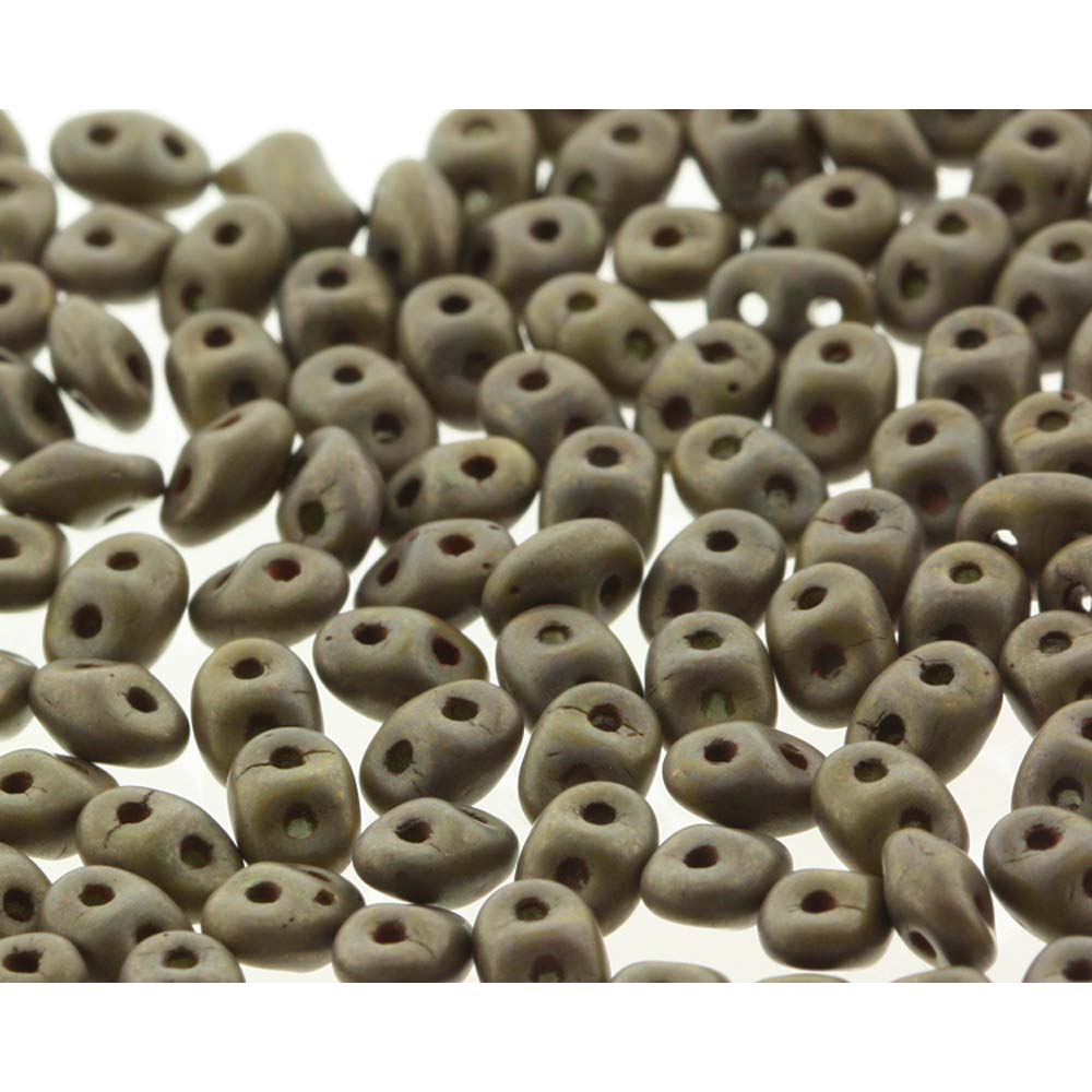 Opaque Green Dark Senegal Brown Purple Superduo Beads