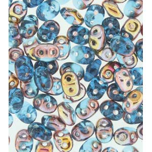 Aqua Capri Gold Superduo Beads