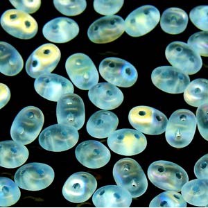 Aqua AB Matte Superduo Beads
