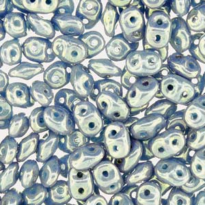 Turquoise Dark Green-Red Luster Superduo Beads