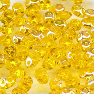 Amber AB Superduo Beads