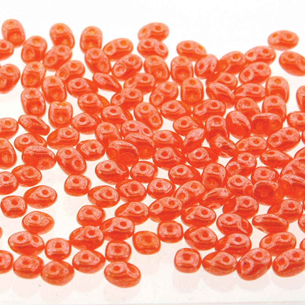 Opal Dark Amber Wht Lst Superduo Beads