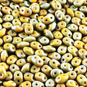 Nebula Lemon Matte Superduo Beads