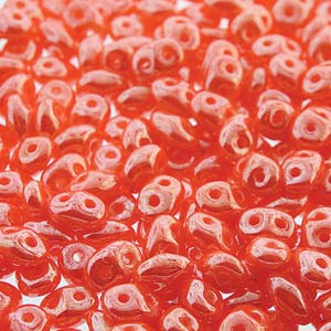 Opaque Orange Luster Superduo Beads
