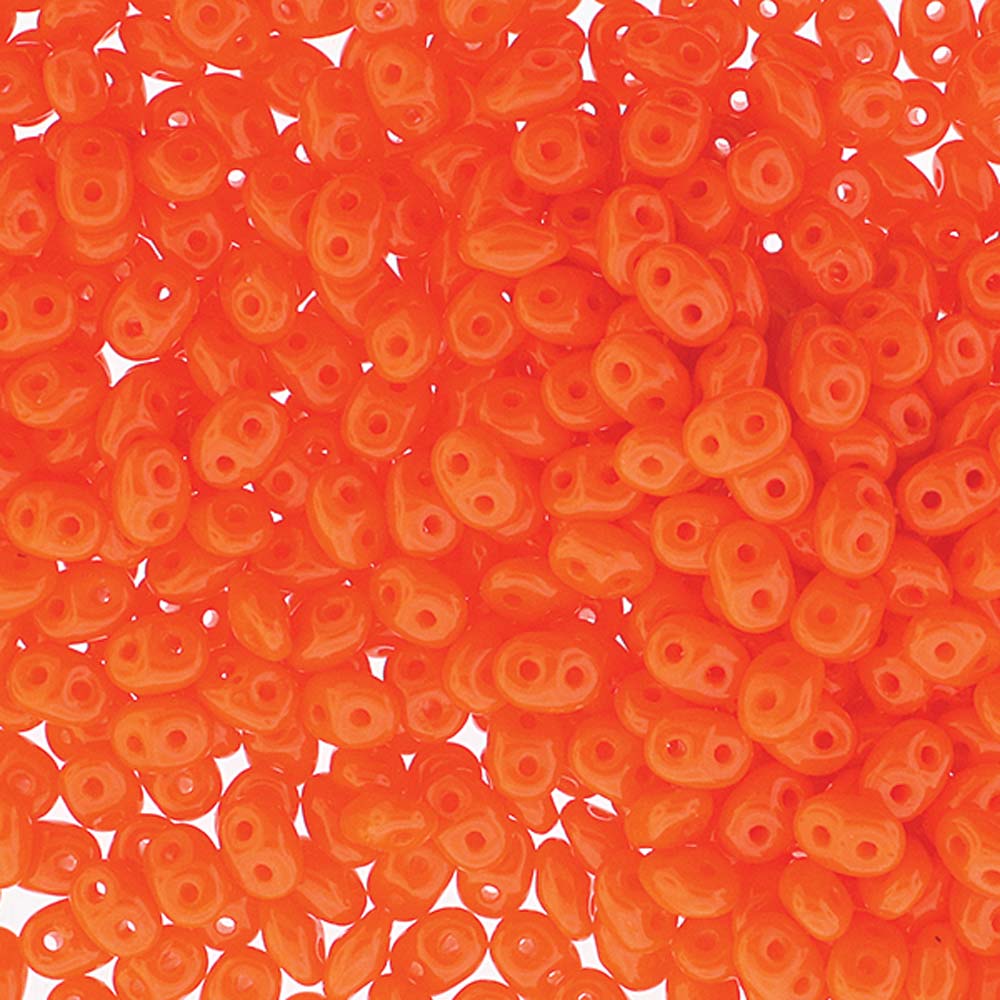 Opaque Orange Superduo Beads