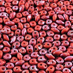 Nebula Coral Red Matte Superduo Beads