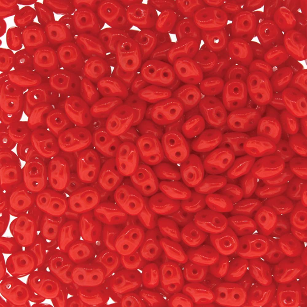 Coral Red Superduo Beads