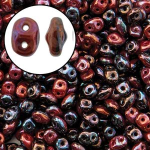 Duet Red Black Nebula Superduo Beads