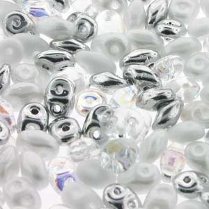 White Wedding Mix Superduo Beads