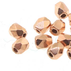 3MM Copper Plate Czech Glass Fire Polished Beads