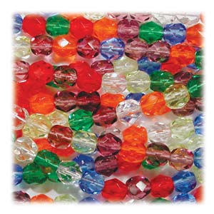 6MM Round Rainbow Mix Czech Glass Fire Polished Beads