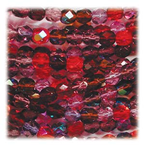 6MM Round Vineyard Mix Czech Glass Fire Polished Beads