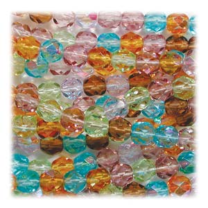 6MM Round Prairie Mix Czech Glass Fire Polished Beads