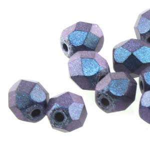 6MM Round Pastel Petrol Czech Glass Fire Polished Beads