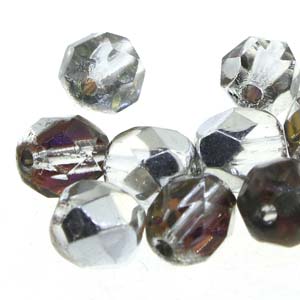 6MM Round Heliotrope Czech Glass Fire Polished Beads