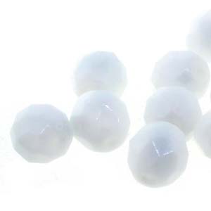 6MM Round Chalk Czech Glass Fire Polished Beads