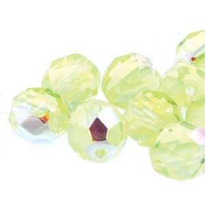 6MM Round Jonquil AB Czech Glass Fire Polished Beads