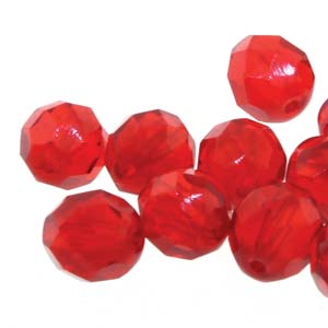 6MM Round Siam Czech Glass Fire Polished Beads