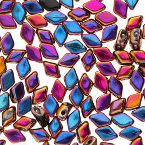 Mini Gemduo 6X4mm Jet Full Sliperit Beads