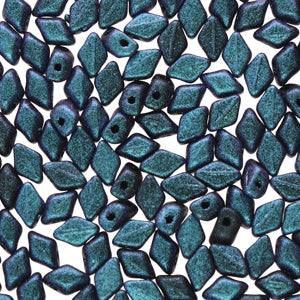 Mini Gemduo 6X4mm Polychrome Dark Capri Blue Beads