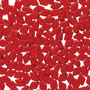 Mini Gemduo 6X4mm Opaque Coral Red Beads