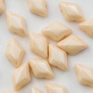 GemDUO 8X5mm Chalk Beige Luster Beads