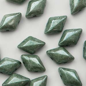 GemDUO 8X5mm Chalk Green Luster Beads