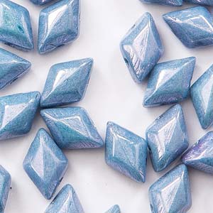 GemDUO 8X5mm Chalk Blue Luster Beads