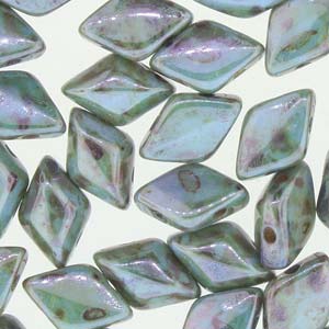GemDUO 8X5mm Chalk Lazure Blue Beads
