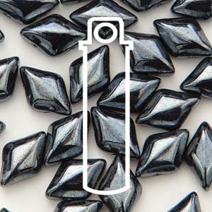 GemDUO 8X5mm Jet Hematite Beads