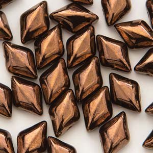 GemDUO 8X5mm Jet Bronze Beads