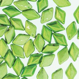 GemDUO 8X5mm Metalust Apple Green Beads