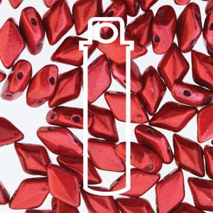 GemDUO 8X5mm Metalust Lipstick Red Beads