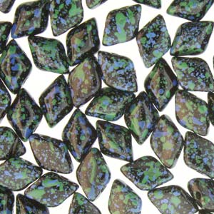 GemDUO 8X5mm Jet Blue Confetti Beads