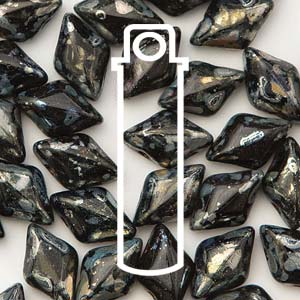 GemDUO 8X5mm Jet Picasso Beads