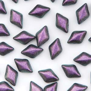GemDUO 8X5mm Polychrome Black Raspberry Beads
