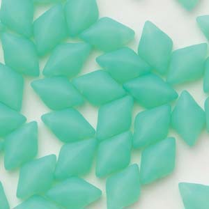 GemDUO 8X5mm Green Aqua Opal Matte Beads