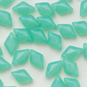 GemDUO 8X5mm Green Aqua Opal Beads