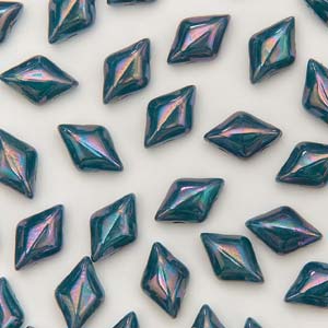 GemDUO 8X5mm Turquoise Green Nebula Beads