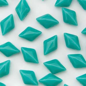 GemDUO 8X5mm Turquoise Green Opaque Beads