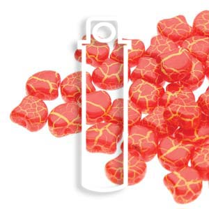 Ionic Red/Yellow Ginko Beads