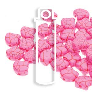 Ionic Pink/Red Ginko Beads