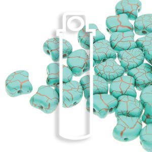 Ionic Turq Green/Brown Ginko Beads