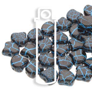 Ionic Jet/Blue Ginko Beads