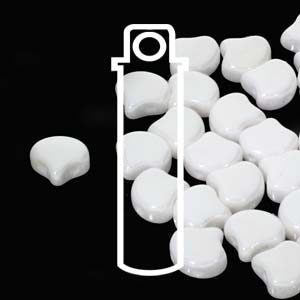 Chalk Luster Ginko Beads