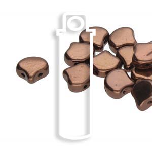 Jet Bronze Ginko Beads