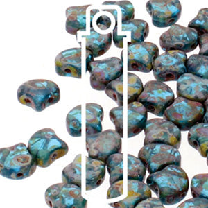 Aqua Travertine Ginko Beads