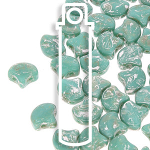 Turquoise Picasso Ginko Beads