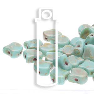 Green Turquoise Dark Travertine Ginko Beads